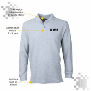 Polera Piqué Manga Larga UNISEX