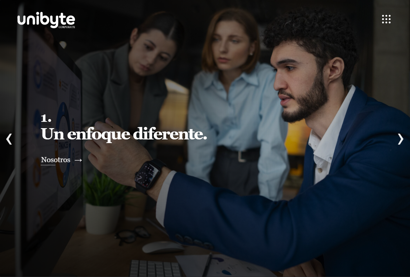 Página web corporativa desarrollada para UniByte Corporate